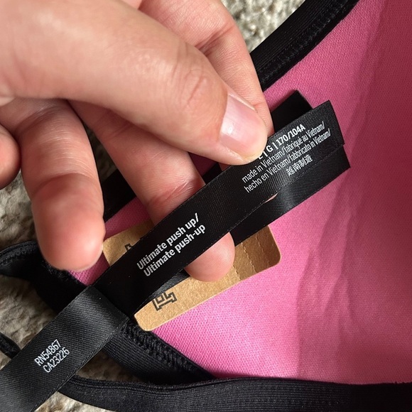 PINK Victoria's Secret Grey Bikini Top Swimwear Beach Vacation Summer Push Up - Picture 4 of 7